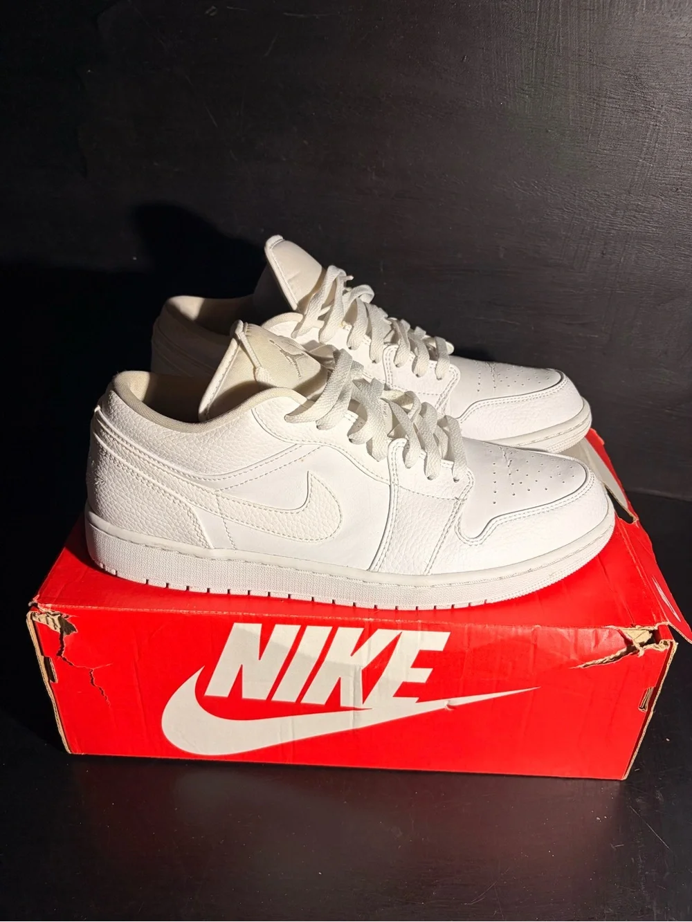 Nike Men’s White Low-Top Leather Sneakers